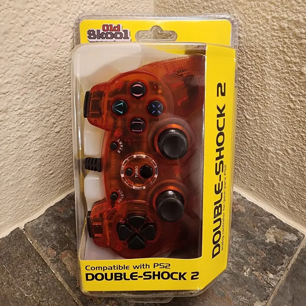 PS2 Controller Gamepad Double Shock 2, Red (NEW) - PlayStation 2 - Old Skool